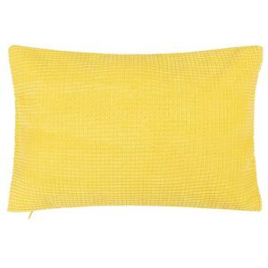 Throw Pillow Cover Corduroy Corn Striped Cushion Cover, Yellow 12" x 18"